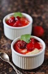 Pudding from semolina in the form of 