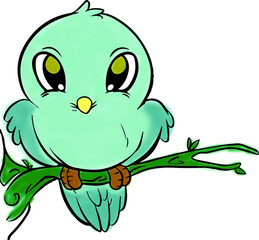 beautiful funky watercolor birds