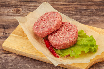 Raw beef cutlet for burger