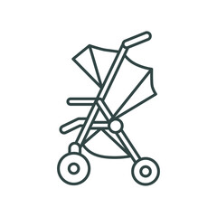 line icon, baby carriage stroller