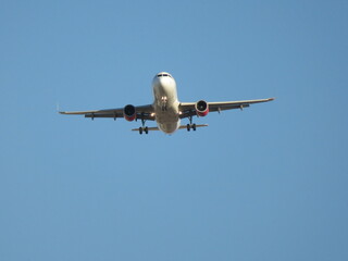 Beautiful photo of a plane landing at the airport taking land
