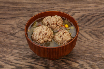 Soup with vegetables and meat balls