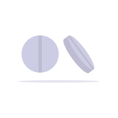 tablet icon. tablet in two projections on a white background. treatment of diseases. eps10