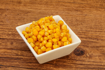 Sweet corn seeds in the bowl