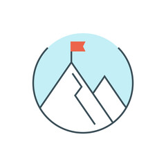 thin line business mission icon