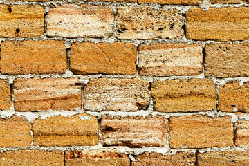 Abstract decorative wall of natural stone. Background, limestone wall texture, shell rock blocks. Great background or texture. Landscape style