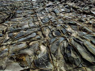 The beauty of sea, rocks and sky in the monsoon.