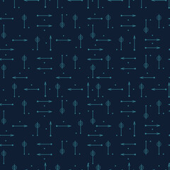 Seamless pattern with arrows and signs