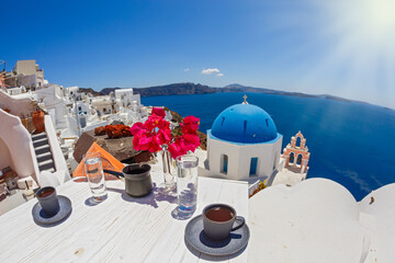 Morning coffee on the beach