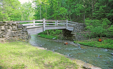 Wooden bridge in Stony Brook State Park, New York