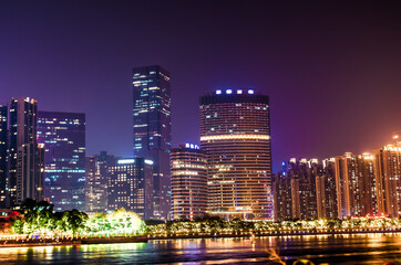 Fototapeta na wymiar Beautiful night view of Guangzhou, China