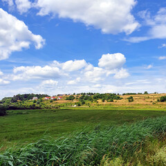 Polish countryside landscape on a cloudy day