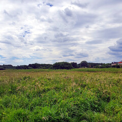 Polish countryside landscape on a cloudy day