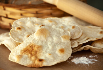 Fototapeta na wymiar arab bread close up