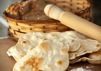 arab bread close up