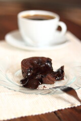 Chocolate Molten Lava Cake and Coffee Cup