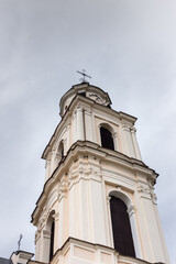 Budslav, agro-town in Myadel district of Minsk region / Belarus - 06-02-2020: annual celebration in honor of the Budslav icon of the Mother of God.  Church of the Assumption of the Blessed Virgin Mary