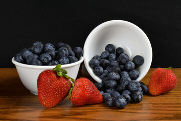 blueberris and strawberries