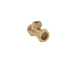 Brass tee for connecting a corrugated stainless steel pipe system