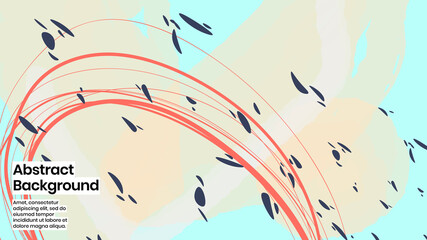 Abstract background illustration. Colorful lines, petals and paint strokes. Decorative chaos wallpaper, backdropfor cover, invitation, banner, placard, brochure, poster, card, flyer and other. Eps10.