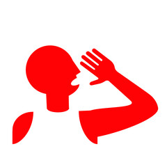 anouncement : man shouting  loudly