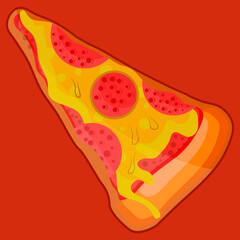 Sausage Pizza Slice illustration.