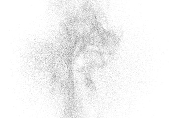 Distressed black texture. Dark grainy texture on white background. Dust overlay textured. Grain noise particles. Rusted white effect. Grunge design elements. Vector illustration, EPS 10.