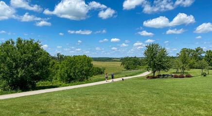 couple walking in the wide open country