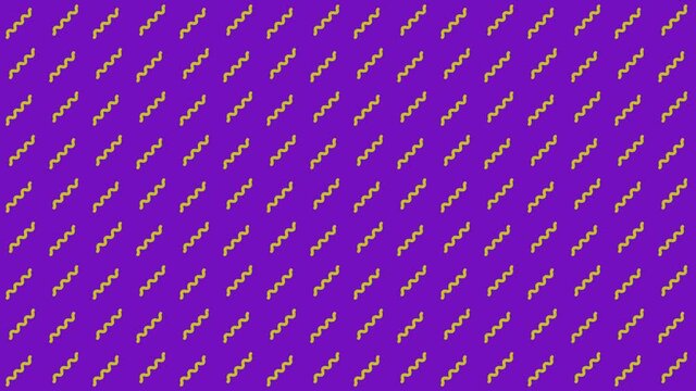 Animation yellow curved wavy lines moving diagonally on a purple gradient background.