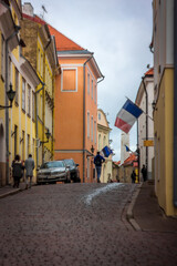 Fototapeta na wymiar The streets of the old city of Tallinn without people, Estonia, Europe