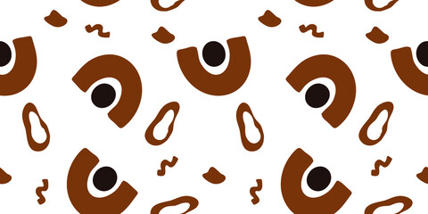 geometric abstract shapes and elements, terracotta trendy colors, geometric art, organic shapes, vector on transparent background