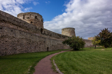 Fototapeta na wymiar Izborsk medieval defensive fortress in the city of Izborsk in the Pskov region, Russia