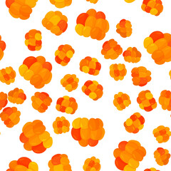 Fresh cloudberry background. Whole forest berries seamless pattern.