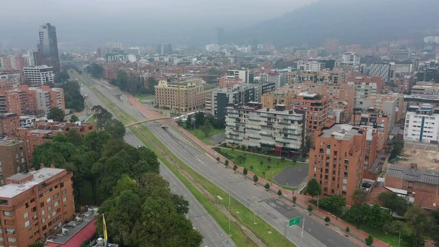 calle 94 Bogot&aacute; covid 19 sin gente drone