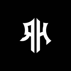 RH monogram logo with a sharp shield style