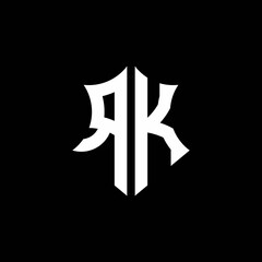 RK monogram logo with a sharp shield style