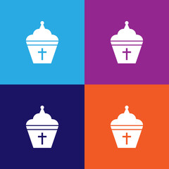 pope hat illustration icon vector on multicolored background