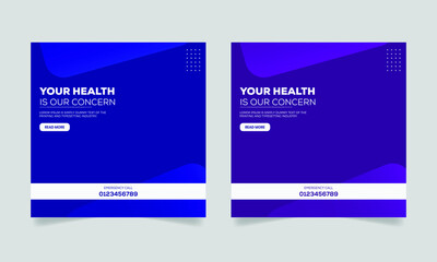 Medical health banner about coronavirus, social media post banner 