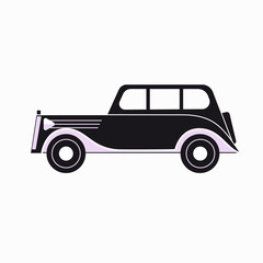 English cab isolated on white background. Flat style. Vector illustration