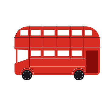 Cartoon british bus isolated on a white background
