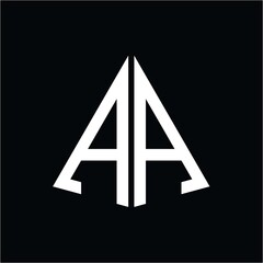 A A white triangle initials with a black background