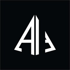 A I white triangle initials with a black background