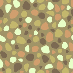 Abstract hand drawn vector seamless pattern. Simple background of random shapes. Bright colorful wallpaper isolated on transparent. Universal design for prints, wrapping, fabric, textile, ornament.