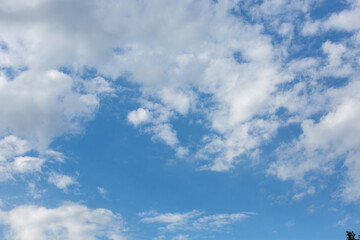 cumulus clouds on a blue sky