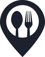 Restaurant map pin symbol vector icon