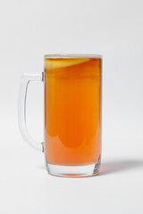 craft and colored beer set in mugs isolated