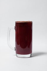 craft and colored beer set in mugs isolated