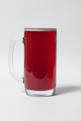 craft and colored beer set in mugs isolated