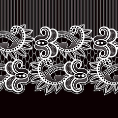 Vector Lace Tropical Seamless Pattern