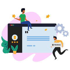 Flat vector illustration reviews rating